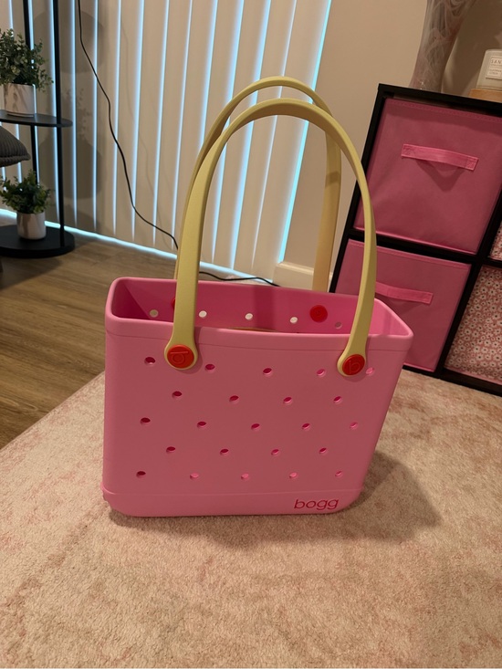 BOGG BAG Handbags - BOGG BAG Pink Tote with Yellow Handles